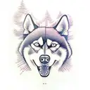 husky tattoo design idea