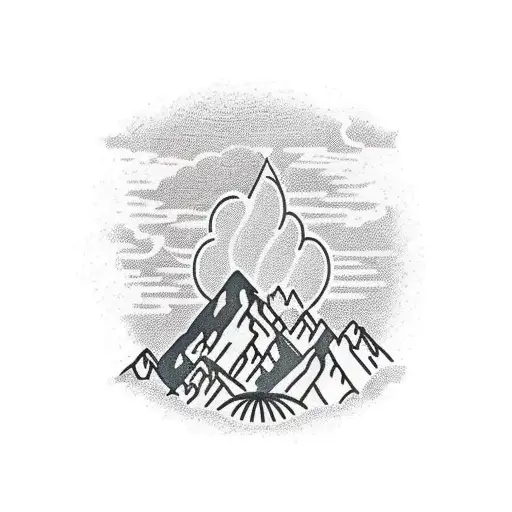 forearm sleeve of tsunami with mountains and palms trees in background in galle Sri Lanka  tattoo design idea