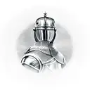 a knight at a round table tattoo design idea