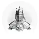 a knight at a round table tattoo design idea