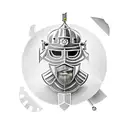 a knight at a round table tattoo design idea