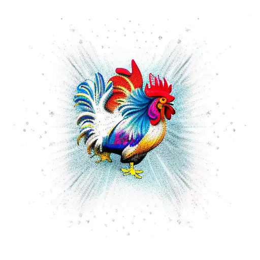 rooster fight tattoo design idea