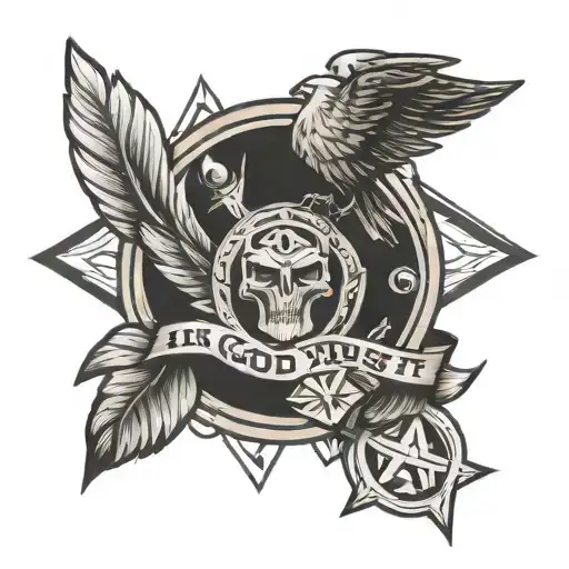 in god we trust symbol tattoo design idea