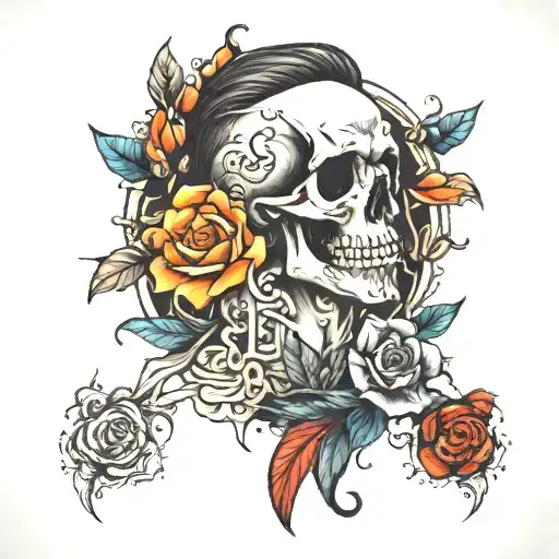 My father died and I got divorced when I was 20 years old tattoo design idea