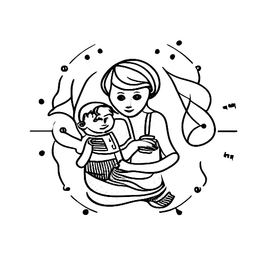 mother and son symbol tattoo design idea