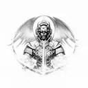 archangel samurai  tattoo design idea