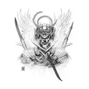 archangel samurai  tattoo design idea