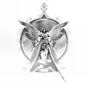 archangel samurai  tattoo design idea