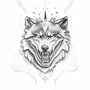 Nordic shield with wolf head flowing down arm tattoo tattoo design idea