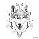 Nordic shield with wolf head flowing down arm tattoo tattoo design idea