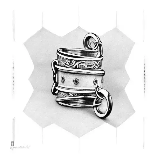 handcuffs tribal style tattoo design idea