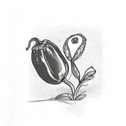 small jalapeno plant with flower tattoo design idea