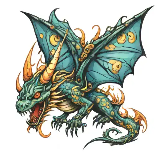 firefly dragon wrapped tattoo design idea