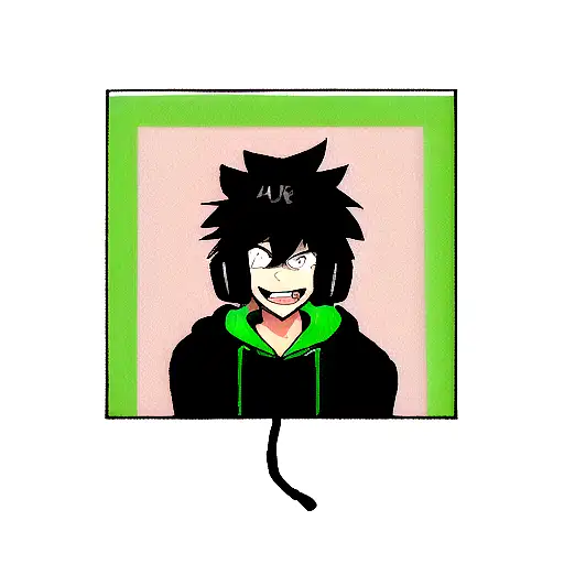 Man with green headphones and a black hoodie, Twitch Streamer / Gamer Ludwig, Twitch Streamer, Andrew Thomas Huang, 1024 tattoo design idea