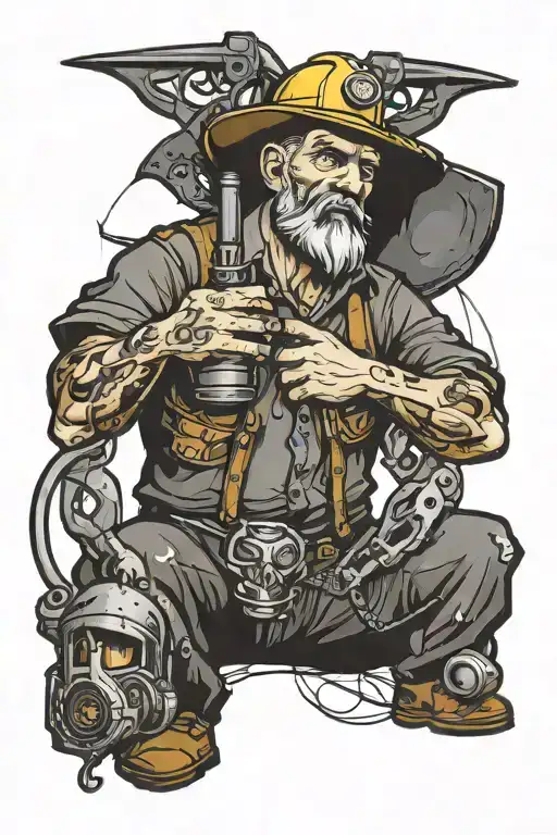 the miner tattoo design idea