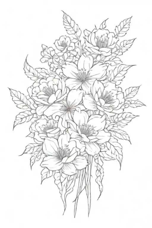 august october august november birth flower bouquet tattoo design idea