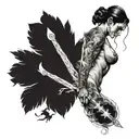 una espada que termine apuntando a la muñeca Serca de la palma con enredaderas que cubran el brazo   tattoo design idea