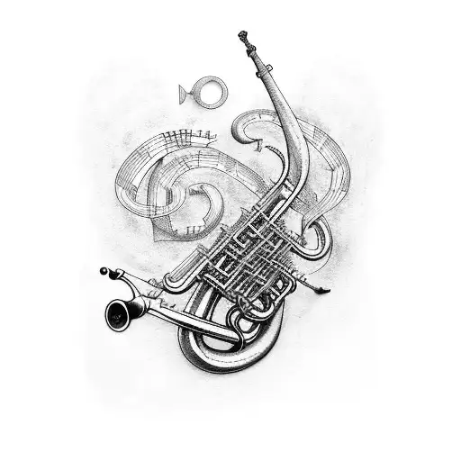 sheet music for horn solo from you can't always get what you want tattoo design idea