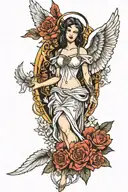 Female Angel tattoo design idea