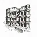 Romans in the Colosseum tattoo design idea