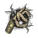 hand with lightning tattoo design idea