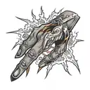 hand with lightning tattoo design idea
