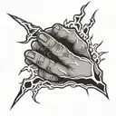 hand with lightning tattoo design idea