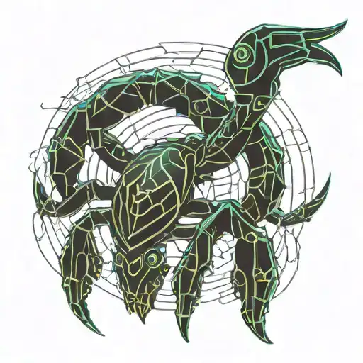 scorpion with fairy wings tattoo design idea