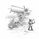 A sketch style tattoo of a logistic manager coordinating a search and rescue mission tattoo design idea