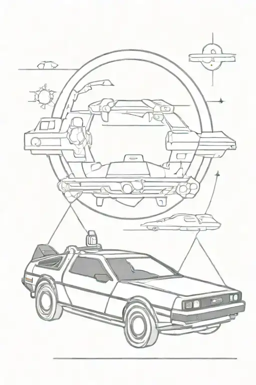 Delorean Star Wars tattoo design idea