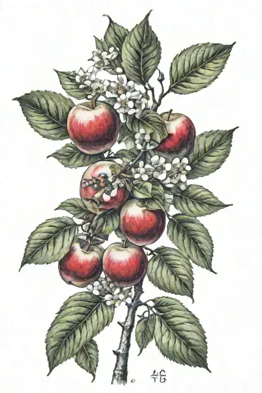 apple tree tattoo design idea