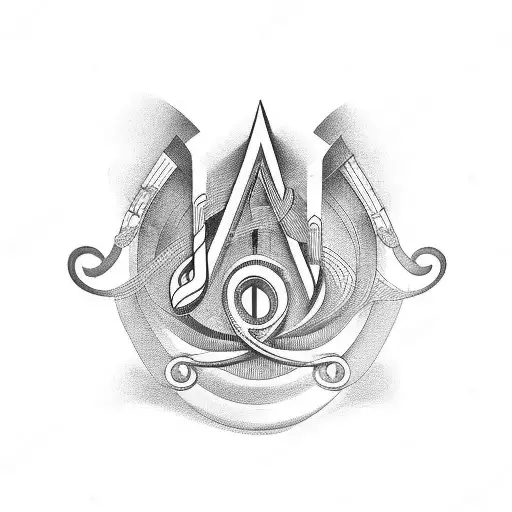 A social worker symbol intertwined with musical notes tattoo design idea