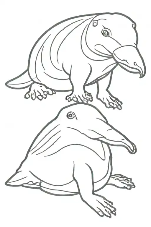 platypus sitting tattoo design idea