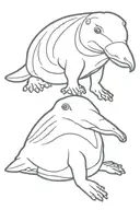 platypus sitting tattoo design idea