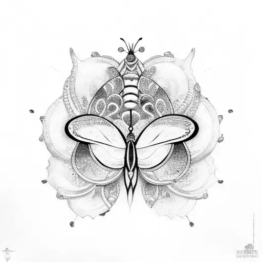 butterfly, flower, Turkish eye, moon tattoo design idea
