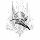 scuba diving, ski, windsurf, shark tattoo design idea