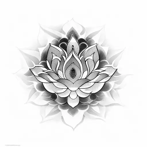 Lotus flower with the mantra 'om namo bhagavate vasudevaya' tattoo design idea