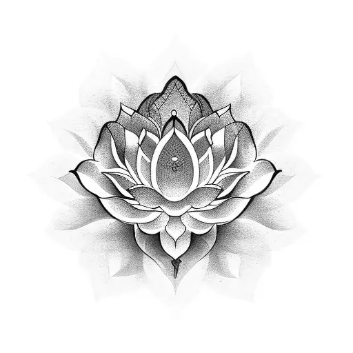 Lotus flower with the mantra 'om namo bhagavate vasudevaya' tattoo design idea