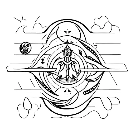 Libra and Aquarius zodiac signs tattoo design idea