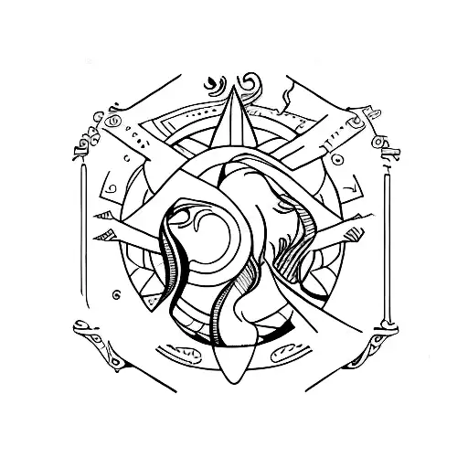 Libra and Aquarius tattoo design idea
