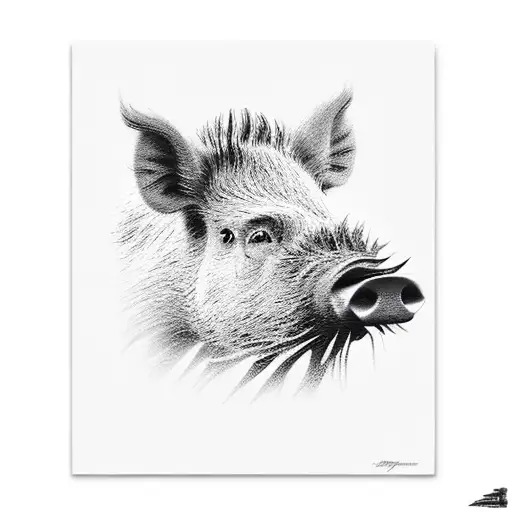 boar in forest tattoo design idea