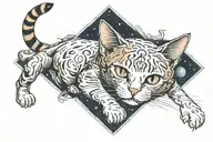 cat, moires, Outer space tattoo design idea