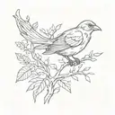 A plastic bag resembling a bird on a tree branch  tattoo design idea