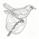 A plastic bag resembling a bird on a tree branch  tattoo design idea