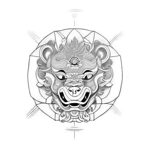 Foo Dog tattoo design idea