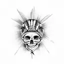 native indian skull  tattoo design idea