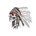 native indian skull warrior  tattoo design idea