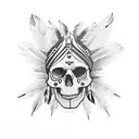 native indian skull  tattoo design idea