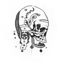 native indian skull  tattoo design idea