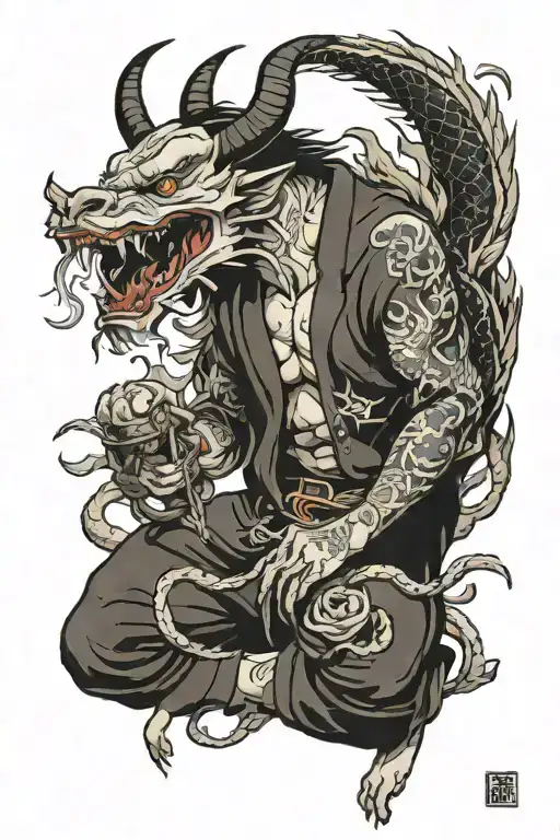 lucifer eating sinners heaven tattoo design idea